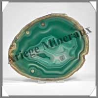 (w:300g)AGATE VERTE - Tranche Fine 70x135 mm - C003