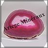 AGATE ROSE - Tranche Fine - 170x132x6 mm - 267 grammes - Taille 7 - M003 Brsil