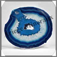 AGATE BLEUE - Tranche Fine - 140x125 mm - 196 grammes - Taille 6 - C003