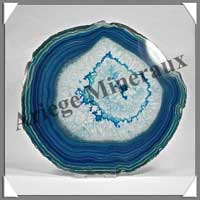 AGATE BLEUE - Tranche Fine - 155x155 mm - 252 grammes - Taille 7 - C003