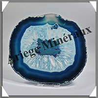AGATE BLEUE - Tranche Fine - 153x148x5 mm - 231 grammes - Taille 7 - M003