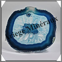 AGATE BLEUE - Tranche Fine - 153x148x5 mm - 231 grammes - Taille 7 - M003