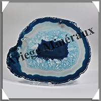 AGATE BLEUE - Tranche Fine - 170x150x5 mm - 255 grammes - Taille 7 - M004