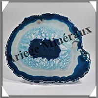 AGATE BLEUE - Tranche Fine - 170x150x5 mm - 255 grammes - Taille 7 - M004