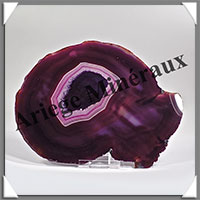 AGATE VIOLETTE - Tranche Fine - 174x149x6 mm - 241 grammes - Taille 7 - M001