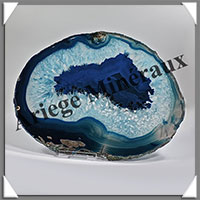 AGATE BLEUE - Tranche Fine - 192x158x6 mm - 344 grammes - Taille 8 - M001