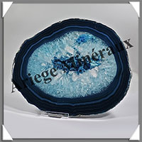 AGATE BLEUE - Tranche Fine - 180x158x9 mm - 458 grammes - Taille 8 - M002