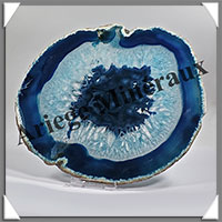 AGATE BLEUE - Tranche Fine - 180x165x7 mm - 370 grammes - Taille 8 - M003