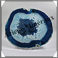 AGATE BLEUE - Tranche Fine - 180x165x7 mm - 370 grammes - Taille 8 - M003