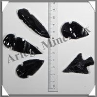 OBSIDIENNE NOIRE - Pointe de Flche - [Taille 2] - 30  50 mm