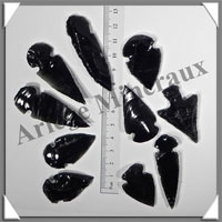 OBSIDIENNE NOIRE - Pointe de Flche - [Taille 2] - 30  50 mm