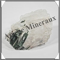 TOURMALINE VERTE sur QUARTZ - 98 grammes - 70x55x25 mm - M013